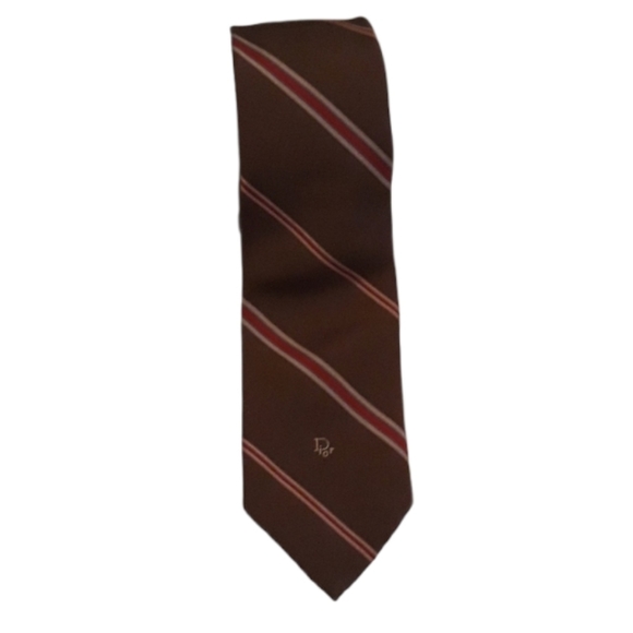 Dior Other - •CHRISTIAN DIOR• brown striped vintage tie